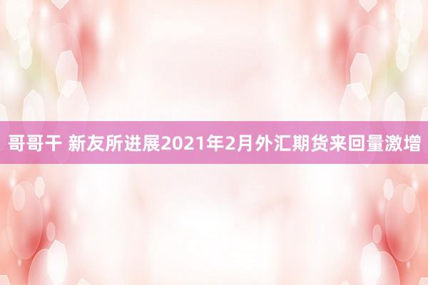 哥哥干 新友所进展2021年2月外汇期货来回量激增