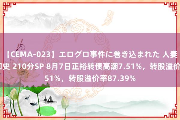 【CEMA-023】エログロ事件に巻き込まれた 人妻たちの昭和史 210分SP 8月7日正裕转债高潮7.51%，转股溢价率87.39%