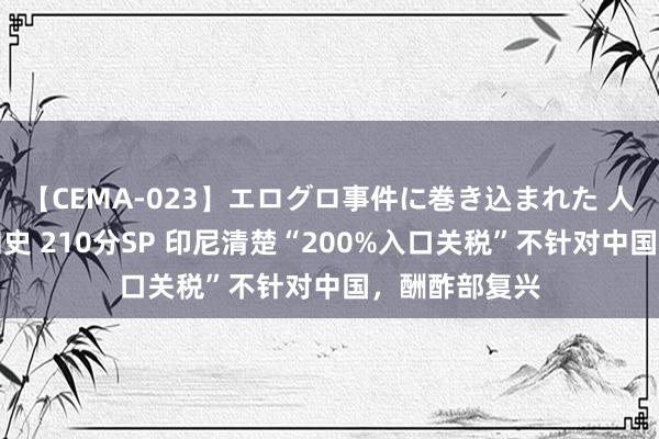 【CEMA-023】エログロ事件に巻き込まれた 人妻たちの昭和史 210分SP 印尼清楚“200%入口关税”不针对中国，酬酢部复兴