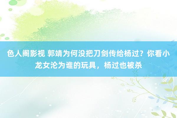 色人阁影视 郭靖为何没把刀剑传给杨过？你看小龙女沦为谁的玩具，杨过也被杀