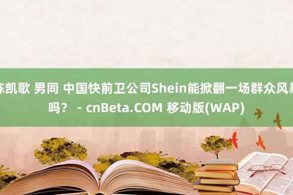 陈凯歌 男同 中国快前卫公司Shein能掀翻一场群众风暴吗？ - cnBeta.COM 移动版(WAP)