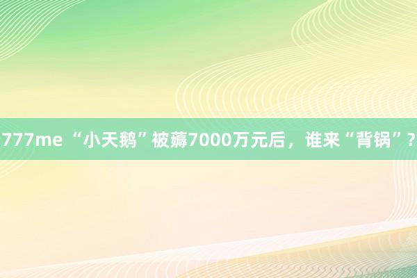 777me “小天鹅”被薅7000万元后，谁来“背锅”？